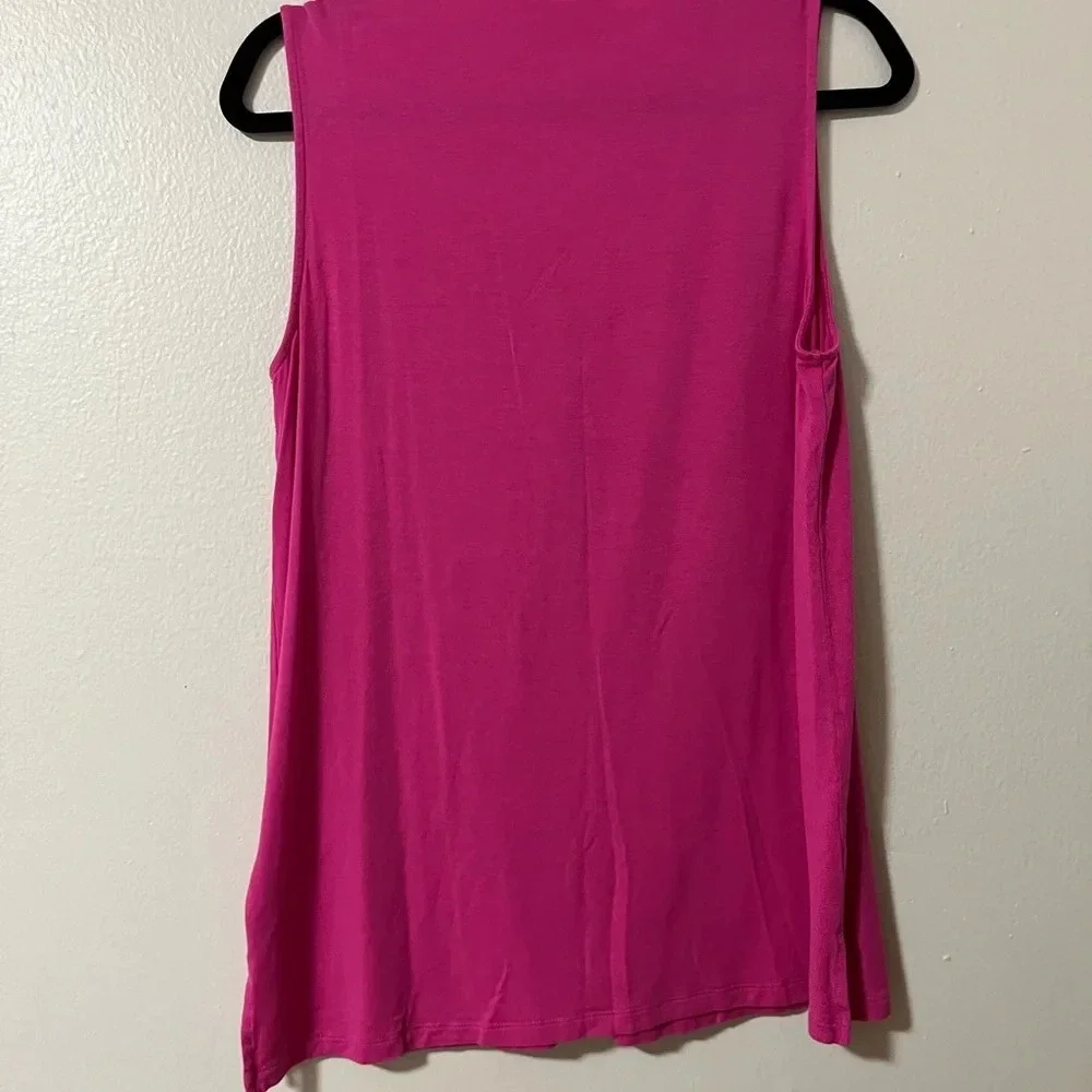 Michael Kors women’s hot pink tank gold exposed zipper and pockets layering